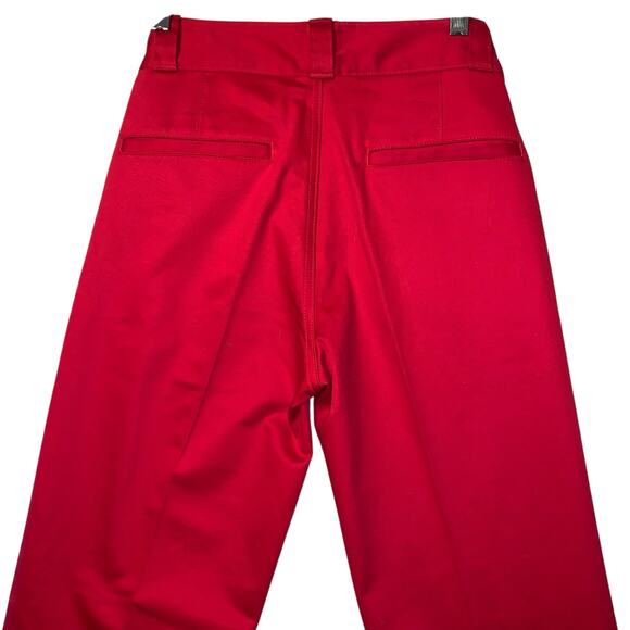 Uniqlo U Women Cotton blend Straight Pants Trousers Red size 0 - Picture 3 of 8